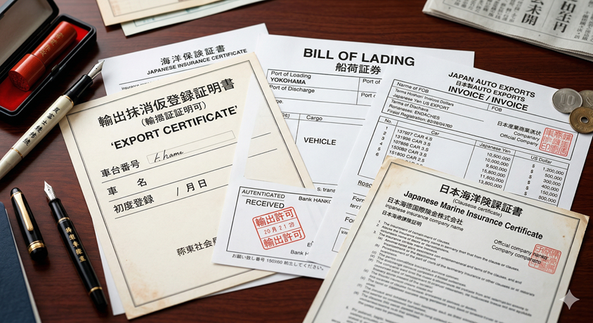 Export document readiness workflow for Japanese car exporters